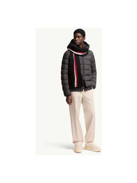 Szal Moncler wełniana czarna