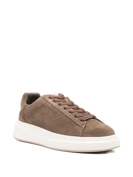 Sneakerși Guess din piele de căprioară cu platformă maro