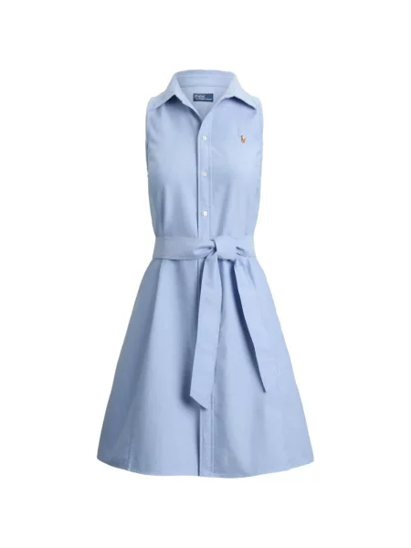 Cu centură tricou polo Polo Ralph Lauren cu dungi fără mâneci galben