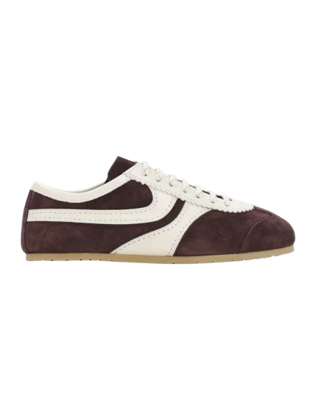 Sneakersy Dries Van Noten skórzane retro brązowe