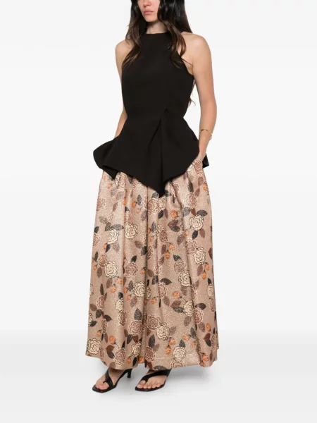 Fusta maxi Siyu cu model floral din jacard