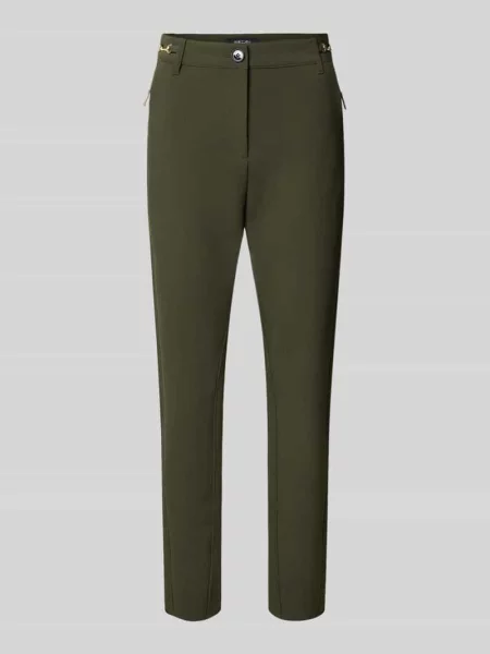 Spodnie o kroju slim fit z zapinanymi na błyskawiczny Marc Cain