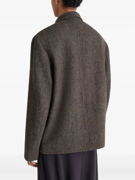 Sacou Lemaire cu model herringbone maro
