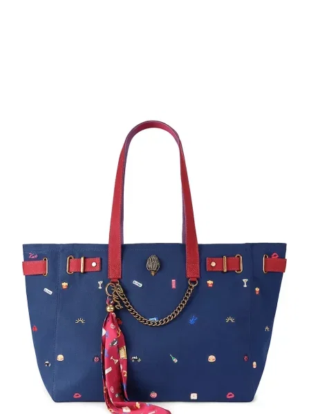 Kurt Geiger Geantă shopper + eșarfă pătrată Sloane albastru
