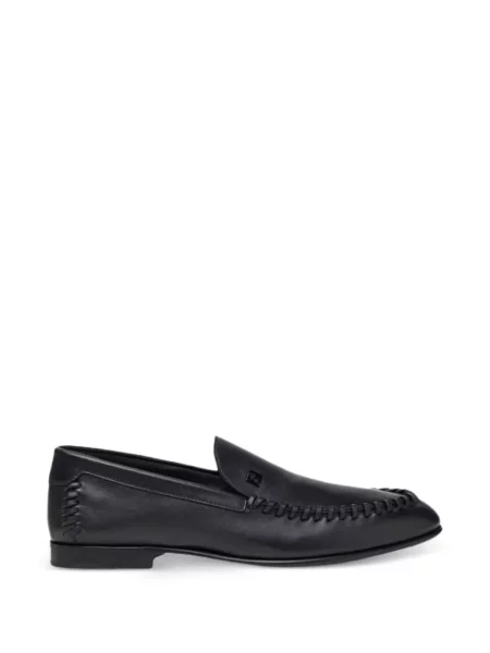 Pantofi loafer Fendi cu autograf negru