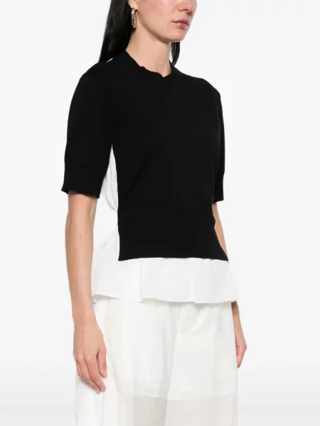 Top Sacai cu volane negru