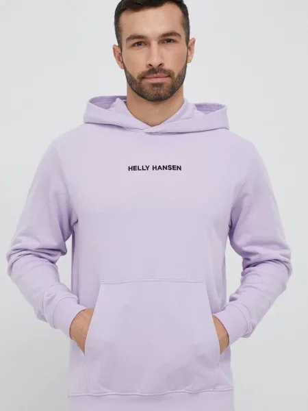 Pulover Helly Hansen s kapuco vijolična