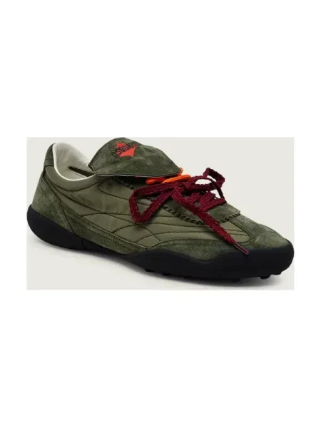 Sneakers SOCCER | piele întoarsă verde