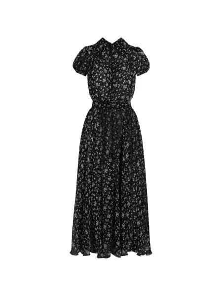 Rochie Dolce & Gabbana din șifon cu model floral cu imagine negru