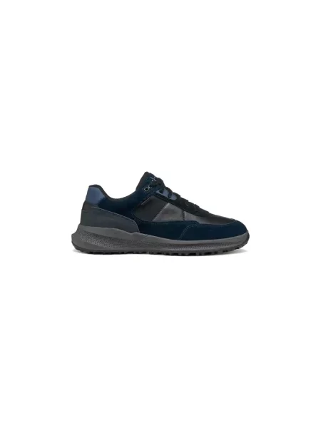 Sneakersy Geox sznurowane skórzane niebieskie