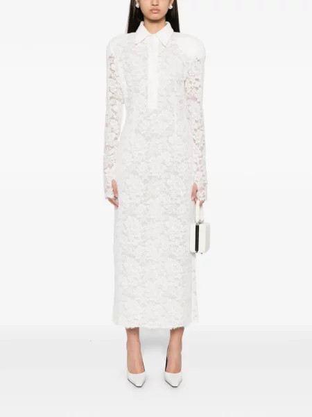 Rochie midi Rowen Rose din dantelă alb