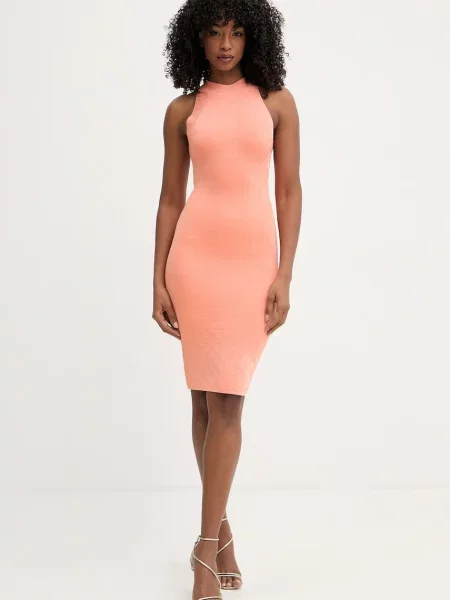 Marciano by Guess sukienka bodycon z KIANNA pomarańczowa