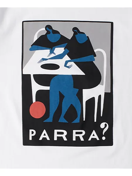 Scurt tricou By Parra cu imagine alb