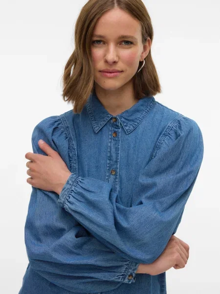 VERO MODA Bluză VMSITTA denim albastru