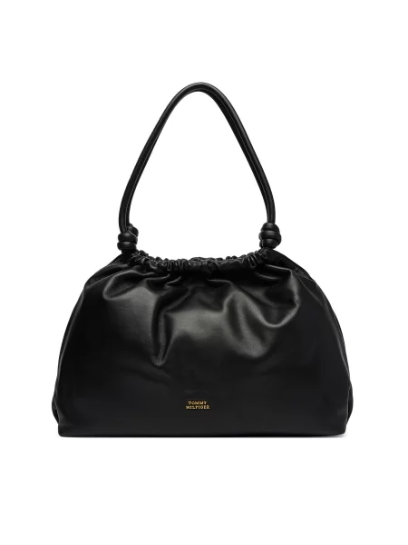 Tommy Hilfiger Torbica Th Soft Leather Hobo crna