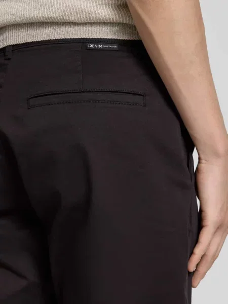 Bermudy o kroju regular fit z mieszanki bawełny Tom Tailor Denim czarne