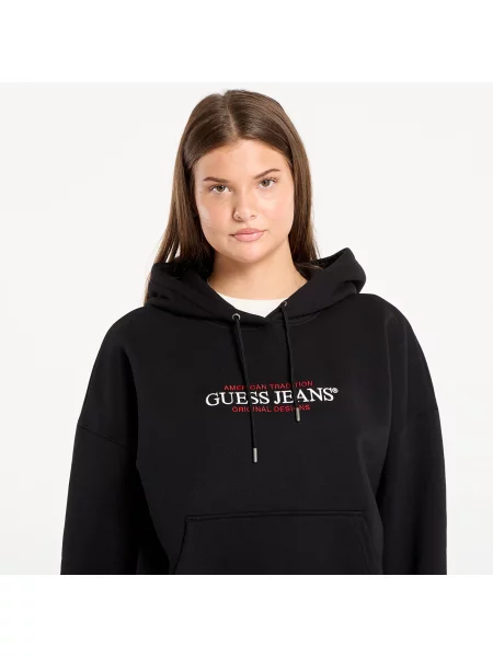 Bluza Guess Jeans Hood Os American Black L czarne