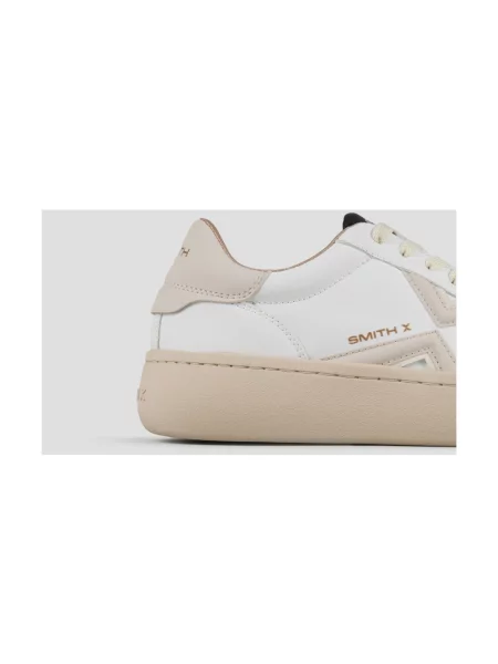 Lniane sneakersy Alexander Smith z logo białe