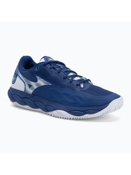Мъжки обувки за тенис Mizuno Wave Enforce Court CC bellwether blue/ white/ fjord blue бяло