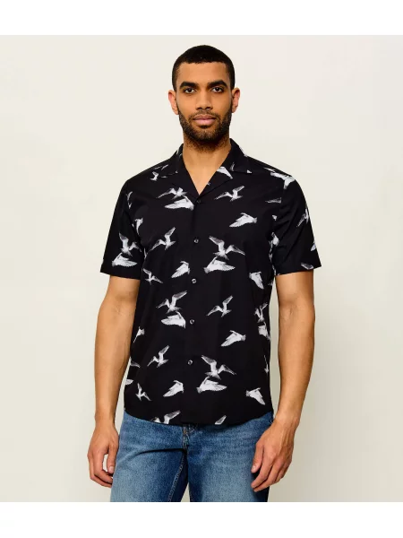 HUGO Cămașă Ellino | Straight fit negru
