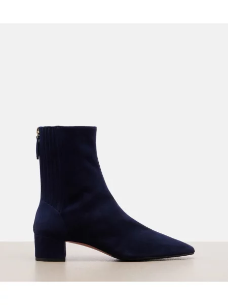 Semišové členkové čižmy Aquazzura modrá