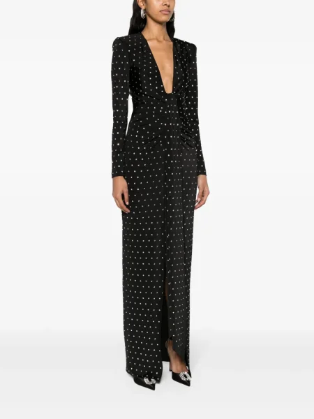Rochie maxi Nissa de cristal de costum negru
