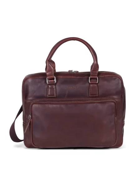 Torba na laptopa Howard London skórzana brązowa