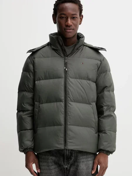 Tommy Jeans geacă cu puf pentru bărbați verde