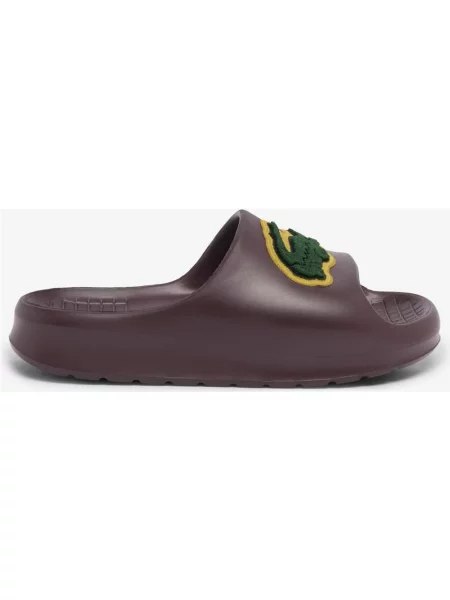 Klapki Lacoste Serve Slide brązowozielone brązowe