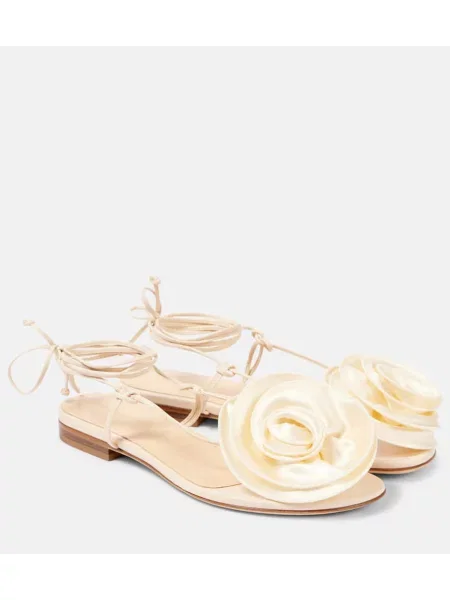 Sandale Magda Butrym din piele cu model floral alb