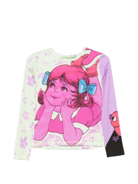 Graficzny koszulka Chopova Lowena z nadrukiem różowa