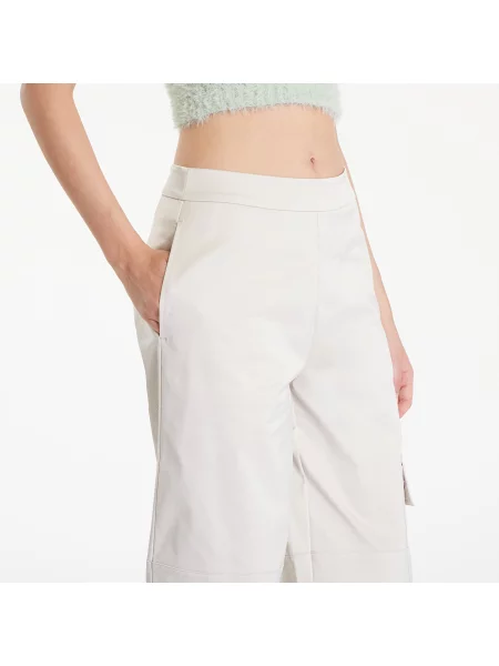 Панталон Calvin Klein Jeans с широка каройка с висока талия бежово