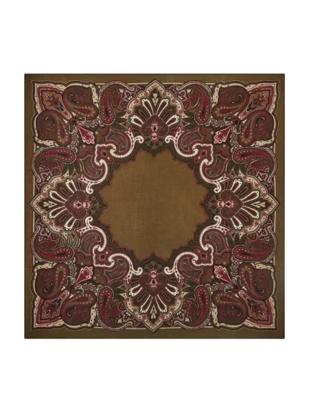 Fular Bompard cu model paisley verde