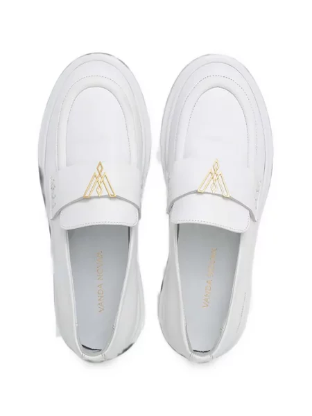 Pantofi loafer Vanda Novak cu platformă alb
