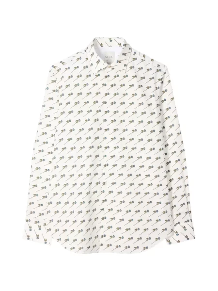 Lung cămașă Paul Smith cu model floral cu imagine alb