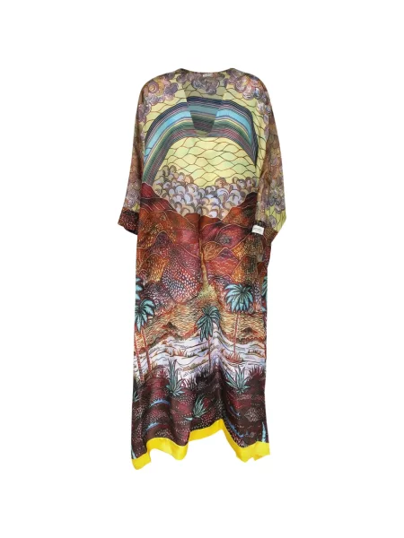 Rochie Vlisco Dialogues cu imagine cu decolteu în V maro
