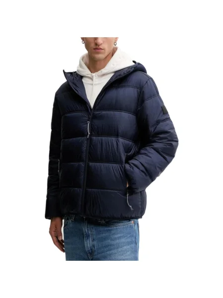 Geacă de blugi Tommy Hilfiger cu glugă albastru