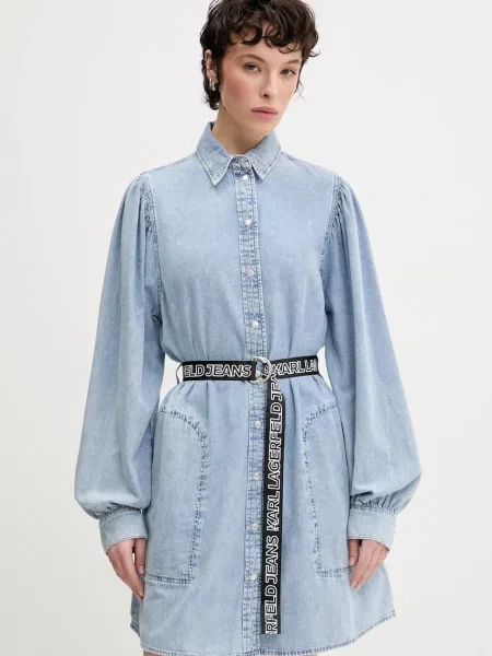 Karl Lagerfeld Jeans rochie din mini drept albastru