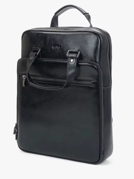 Кожаный повседневный рюкзак Estro черный