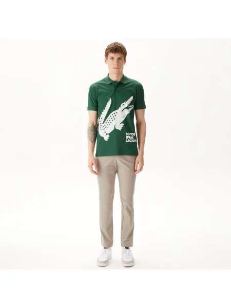 Lacoste Polo O Regularnym Kroju Z Nadrukiem zielony