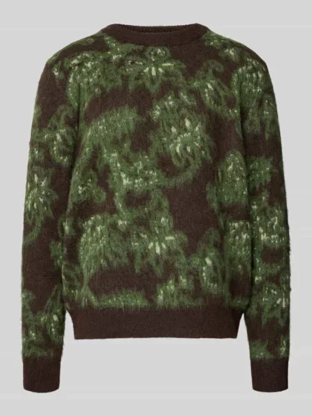 Sweter z dzianiny z okrągłym dekoltem model ‘Herbert’ Wood Wood