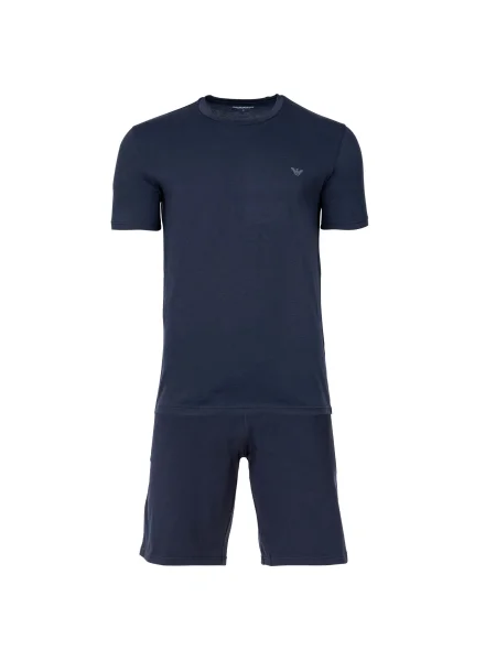 Emporio Armani Pijama scurtă albastru marin gri