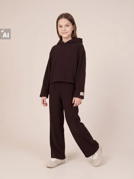 Sinsay Souprava mikiny a kalhot tmavě hnědá