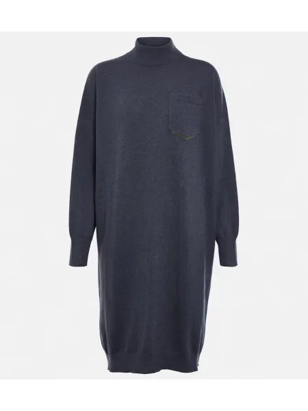 Rochie Brunello Cucinelli din cașmir de costum bej