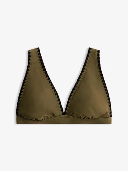 Biustonosz bikini z haftem zielone