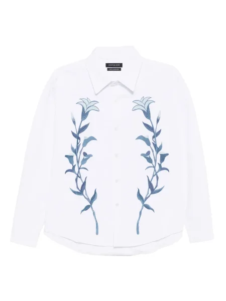 Риза Juntae Kim бродирана на цветя бяло