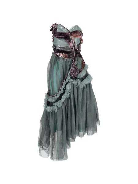 Rochie midi Maison Margiela de catifea albastru