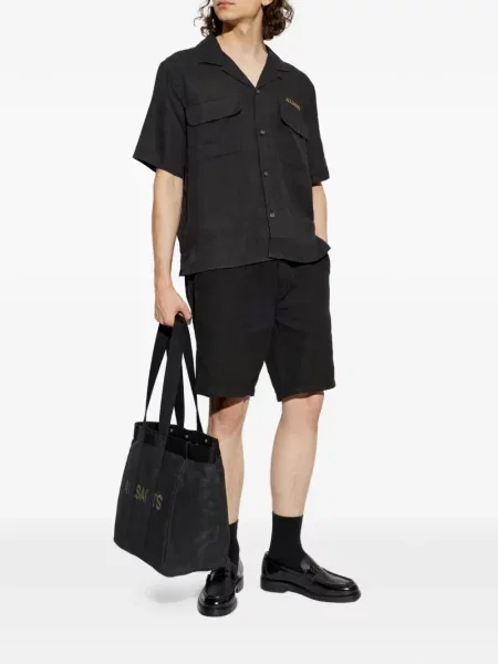 Cămașă Allsaints cu broderie negru