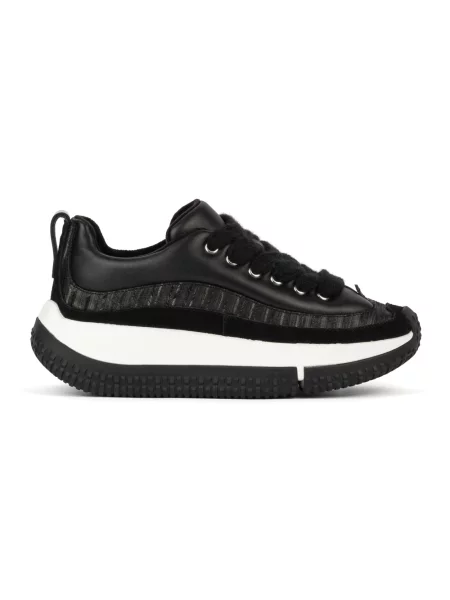 Sneakersy 4ccccees skórzane czarne