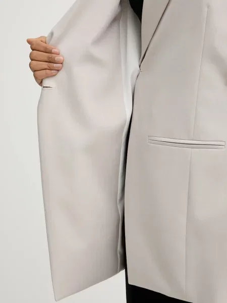 Піджак Patrizia Pepe двобортний однотонний бежевий